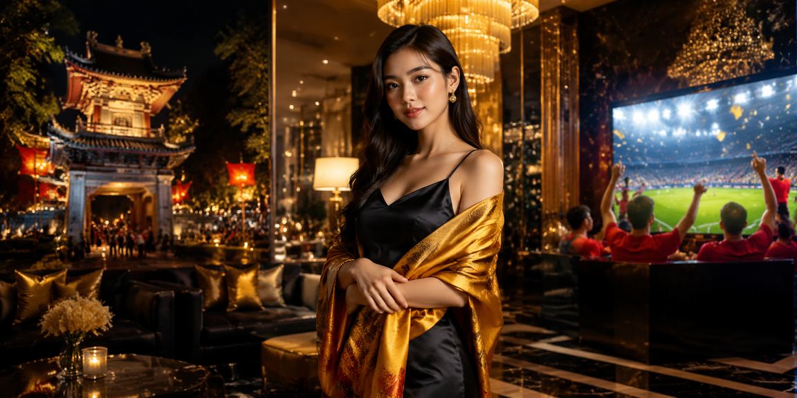 Sảnh casino tại Hà Nội với ánh đèn và không gian sang trọng